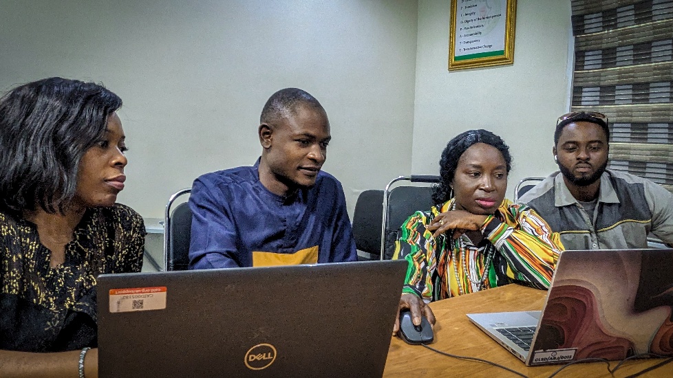 CentreLSD MEL team members reviewing programme data together